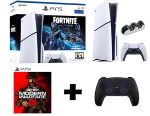 Nuevo 2024 Sony PlayStation 5 Edición Disco 1TB PS5 Fortnite Consola Paquete Vacacional - Imagen 1 de 1