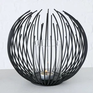 Windlicht CYLON DH 22x20 cm schwarz Teelichthalter Windlichtglas Teelichtglas - Bild 1 von 1