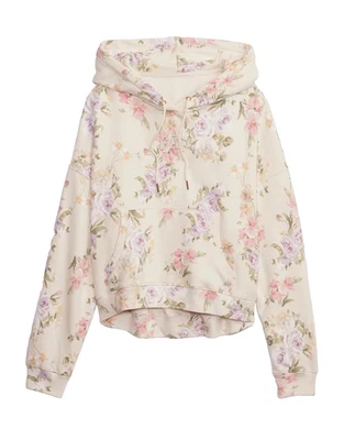 NWT Gap × LoveShackFancy Sudadera con capucha con logo recortado en color marfil talla XS Foto 1 de 4