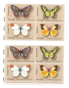 US 1977 Scott #1712-15 2 Blocks of 4 Butterflies 13 Cent Stamps MNH - Picture 1 of 1