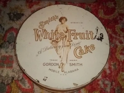 Lata de pastel de frutas de anfitriona vintage-pastel blanco de Smith pastel de frutas-móvil Alabama Foto 1 de 4