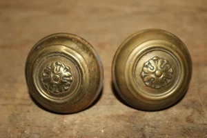 Set Paar antike um 1900 verzierte Messing viktorianische Türklinken Türklinken Griffe - Bild 1 von 5