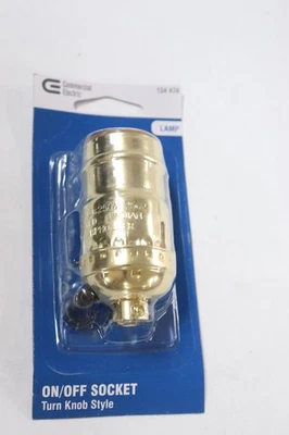 Commercial Electric ON/OFF Turn Knob Socket Brass 134474 - Image 1 of 3