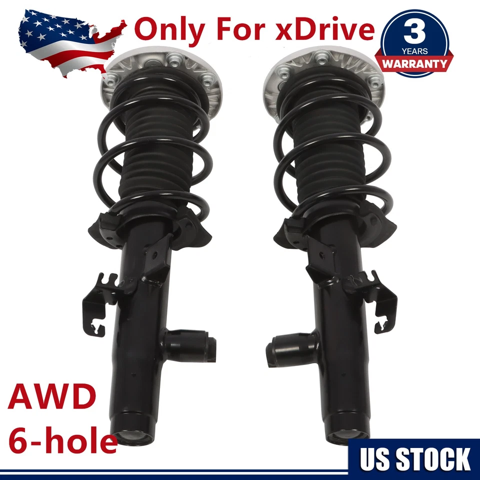 2pcs Front  Struts Assys w/EDC For BMW 340i 435i xDrive AWD  F30 F31 F32 F3 - Image 1 of 4