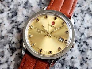 RADO STARLINER 999 FECHA AUTOMÁTICA HECHA EN SUIZA ACERO INOXIDABLE ESFERA DORADA VINTAGE. - Imagen 1 de 7