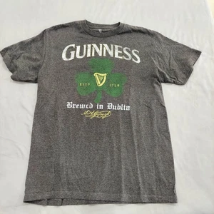 Guinness Brewed In Dublin T-SHIRT Mens Medium Gray Short Sleeve Crew Neck - Picture 1 of 7