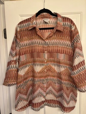 Women’s Bon Worth Tribal Chevron Zigzag  Blouse  size extra large. - Image 1 of 4