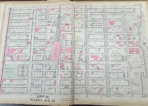 ORIG. 1879 MANHATTAN NYC ATLAS KARTE MIDTOWN GRAND CENTRAL E38-E56 & EAST RIV-6TH - Bild 1 von 3