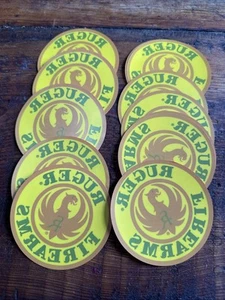 Vintage RUGER FIREARMS Window DECAL/STICKER 3 3/4" ROUND. Dealer Lot Of 10. - Picture 1 of 4