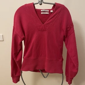 Country Road size XXS Cotton Wide Rib Hooded Sweat Jumper Hot Pink - Picture 1 of 5
