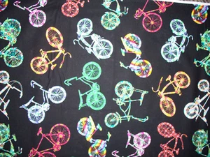 RETRO BIKE BICYCLE BANANA BIKE COTTON FABRIC FQ OOP - Picture 1 of 7