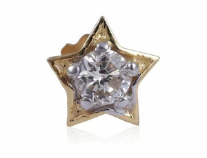0,10 Cts rotondo brillante taglio diamanti naso borchie In 750 timbrato 18K oro - Foto 1 di 2