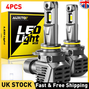 AUXITO 4x 9006 HB4 LED Headlight Bulbs Kit Canbus Error Free High/Low Beam White
