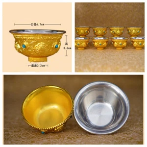 Tibet Tibetan Buddhist Mikky Offering Copper Water Bowl Divine Focus Ritual - Picture 1 of 4