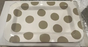 New Coton Colors Happy Everything Neutral Dot Tray Platter Rectangle Mini - Picture 1 of 5