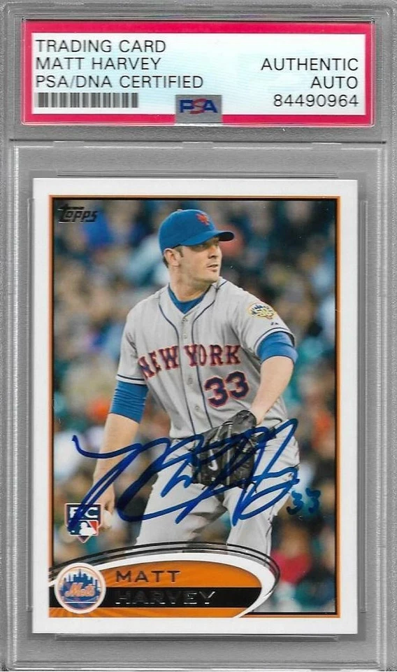 Matt Harvey Auto Signed 2012 Topps Update NY Mets Rookie RC Card #US23 - PSA/DNA - Image 1 of 1