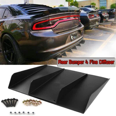 4 Shark Fins Car Rear Bumper Lip Diffuser Splitter For Dodge Charger SRT RT SXT - Image 1 of 4