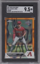 2023 Topps Pro Debut Chrome Druw Jones Orange Lava Refractor #/25 SGC 9.5