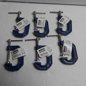 6- NEW Irwin 225101ZR  Quick-Grip 1" Heavy Duty C-Clamp , Blue - Picture 1 of 7