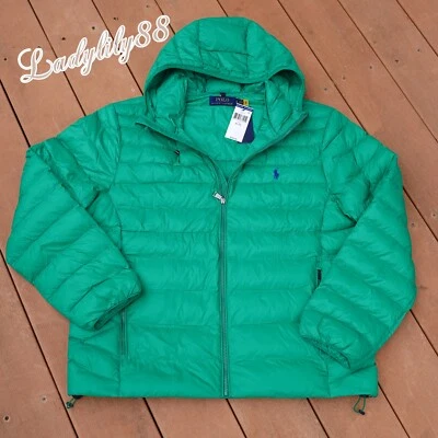 全新带标签 Polo Ralph Lauren 男式连帽可打包 Puffer 夹克外套 $228 — 第 1/4 张图片