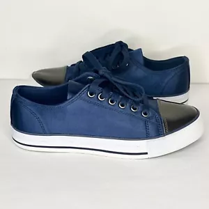 Twiggy London taglia 7 sneaker donna blu tessuto nero punta stringata casual - Foto 1 di 9