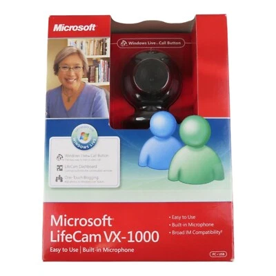 Microsoft Lifecam VX-1000 Web Cam Built in Microphone Works With Windows 10 New - Image 1 of 4