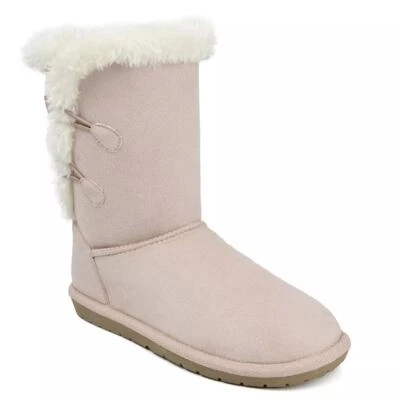 Sugar Women Faux Shearling Winter Booties Marty Size US 7M Blush Pink Velour - Image 1 of 4