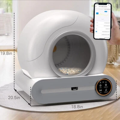 DEPMOG Automatisch Selbstreinigende Katzenklo Toilette Katzentoilette App Steuerung XXL