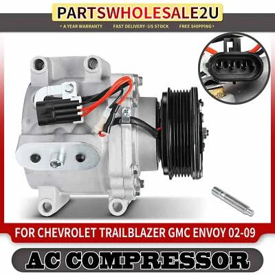 Compresor de aire acondicionado con embrague para Chevrolet Trailblazer EXT GMC Envoy XUV Saab 9-7x Foto 1 de 4