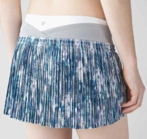 LULULEMON Time To Shine Skirt Blurry Belle Multi Tink Stripe Battleship White 10 - Picture 1 of 5