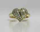 2Ct Round Cut Natural Moissanite Cluster Wedding Ring 14K Yellow Gold Plated