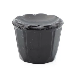 Vintage Czech black glass miniature plant pot ornament dolls house furniture - Picture 1 of 3