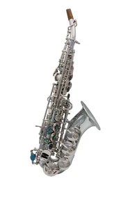 Eastern music Yani style full silver plated Curved Soprano Saxophone soprano sax - Picture 1 of 12
