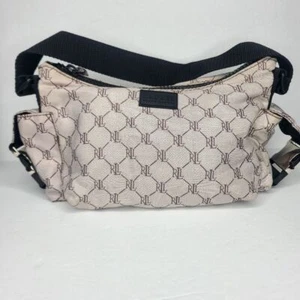 Vintage Lauren Ralph Lauren Logo Nylon Zip Up Hobo Bag Y2K - Picture 1 of 8