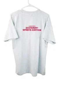 VINTAGE FRUIT OF THE LOOM GAMETEK'S JEOPARDY SPORTS EDITION GRAY T-SHIRT Sz. XL - Picture 1 of 3