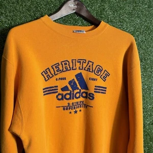 Vintage Adidas Sweater Mens Medium Crewneck Pull Over Made In USA - Picture 1 of 8