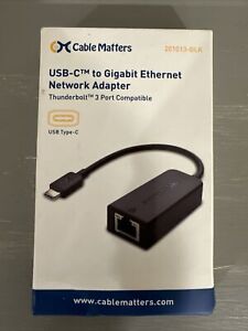 Cable Matters USB-C to Gigabit Ethernet Network Adapter, Black, NIB