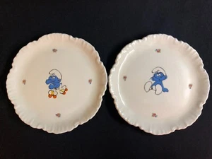 Vintage Schlumpf 8" Keramik Sammler Dessertteller 2 Stück Brainy - Bild 1 von 12