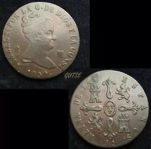 SPANIEN, 207 - ISABEL II, 8 MARAVEDIS 1850, JUBIEN, sehr guter Zustand - Bild 1 von 1