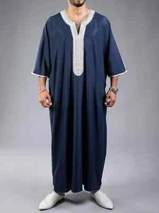 Eid Al-Adha Men's Thobe Kaftan Costume, Kandoura For Men, Moroccan Thobes - Picture 1 of 27