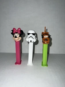 Lote de 3 Dispensadores de Caramelos Pez Disney Storm Trooper Minnie Mouse Tow Mater - Imagen 1 de 4