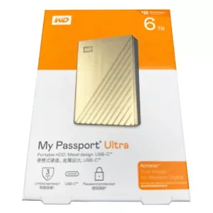 Western Digital 6TB WD My Passport Ultra (Gold) USB-C External HDD, for PC & Mac - Picture 1 of 1