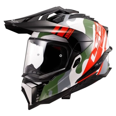 LS2 Explorer Camo Adventure Dual Sport Helmet White/Red - Image 1 of 4