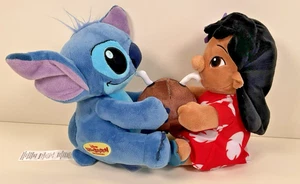 Lilo & Stitch 20th Anniversary Disney Plush Set Sharing A Drink Rare Soft Toy - Picture 1 of 10