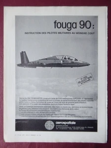 10/1978 PUB AEROSPATIALE AVION FOUGA 90 F-WZJB TRAINER ORIGINAL FRENCH AD - Picture 1 of 1