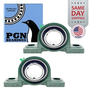 (2) UCP210-32 Solid Base Pillow Block Bearing 2" Bore Self Aligning 2 Bolt - Picture 1 of 11