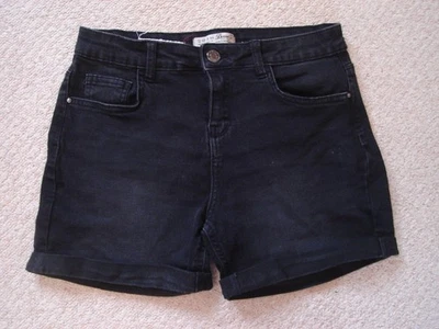 VGC Denim & Co Cotton blend black  denim shorts size UK 12 - Image 1 of 2