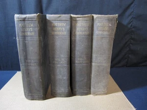 1897 Matthew Henry Commentary Vols. 1,3,4,5 [Hardcover] Vintage! - Picture 1 of 22