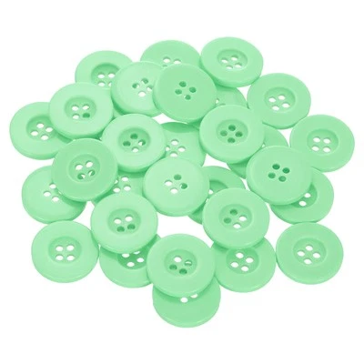 30pcs 32L Sewing Buttons 4/5" Resin Round Flat 4-Hole Craft Buttons, Green - Image 1 of 4