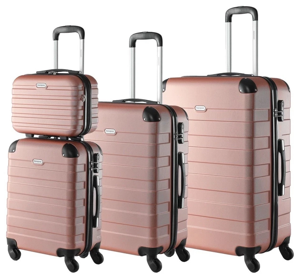 Hartschalenkoffer und Beauty-Case Set 4-tlg. Hartschalenkoffer roségold B-Ware - Bild 1 von 1